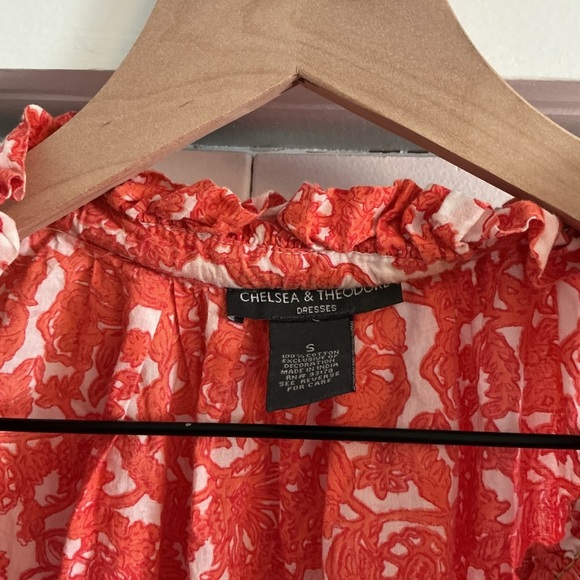 Chelsea & Theodore Red and White Mini Dress - Picture 3 of 3